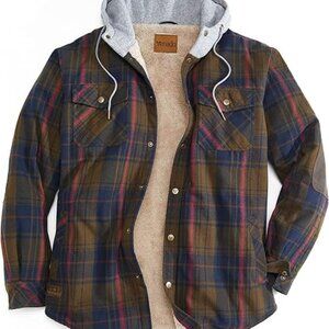 Northwoods Berber Lined Hooded Shirt Jacket- Pine | Large